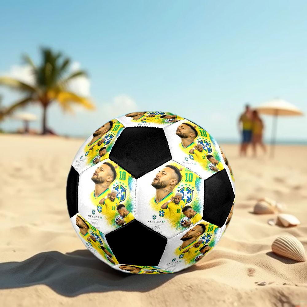 1 pz Pallone da Calcio Neymar Jr Misura 5 Pallone da Calcetto Indoor alla Moda Colorato Gioco in Giardino - Ottimo Regalo per Appassionati di Sport HE37