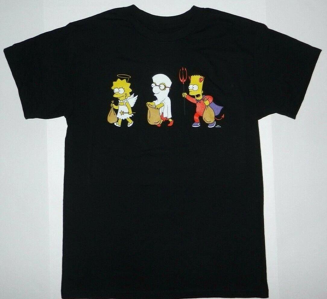 The Simpsons TV Show Pink Donut Eating Homer 100% Cotton T-shirt Mens Tees Top New 2XL