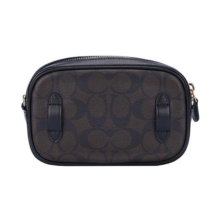 New COACH With Leather Camera Bag, Shoulder Bag Women's Dark Brown & Black 79209-IMAA8