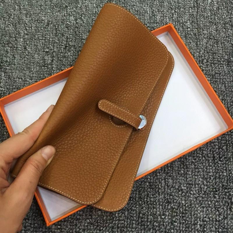 Womens Long Passport Wallet Genuine Leather Card Holder Large Capacity Multifunctional