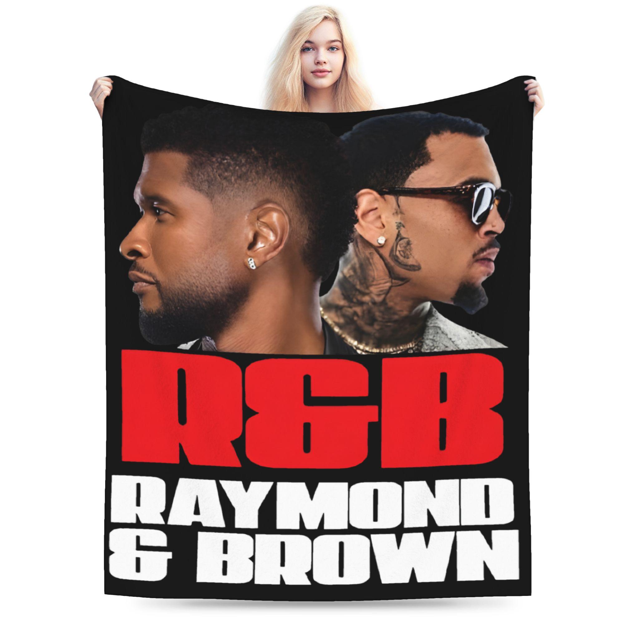 Chris Brown And Usher The Rb Tour Soft Warm Blanket Raymond And Brown Girls Boys Plush Throw Blanket Chair Bedspread Sofa Bed 75X95CM