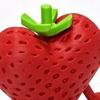 3D Printed Fruit Figure with Movable Joints, Collectible Articulated Red Strawberry Figurine for Home Office Executive Desk Decor