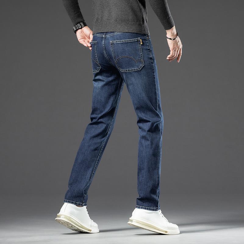 Podzimní Nové Vysoce Kvalitní Prané Antické Bronzové Džíny Pánské Módní Značkové Business Rovné Nohy Ležérní Dlouhé Kalhoty