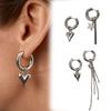 2Pcs Stainless Steel Chain Hoop Earrings Piercing Earrings  Ear Jewelry Accessories