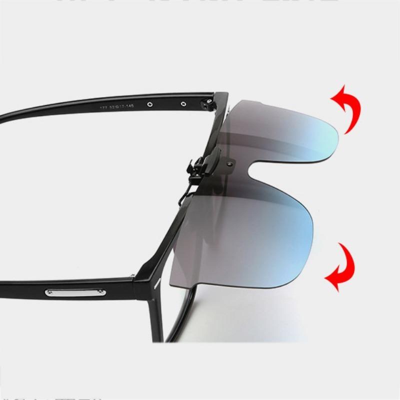 Non-polarized Classic Men Flip Up Clip On Sunglasses Women Driving Cycling Square Sun Glasses Anti-Glare Outdoor Fishing Clips