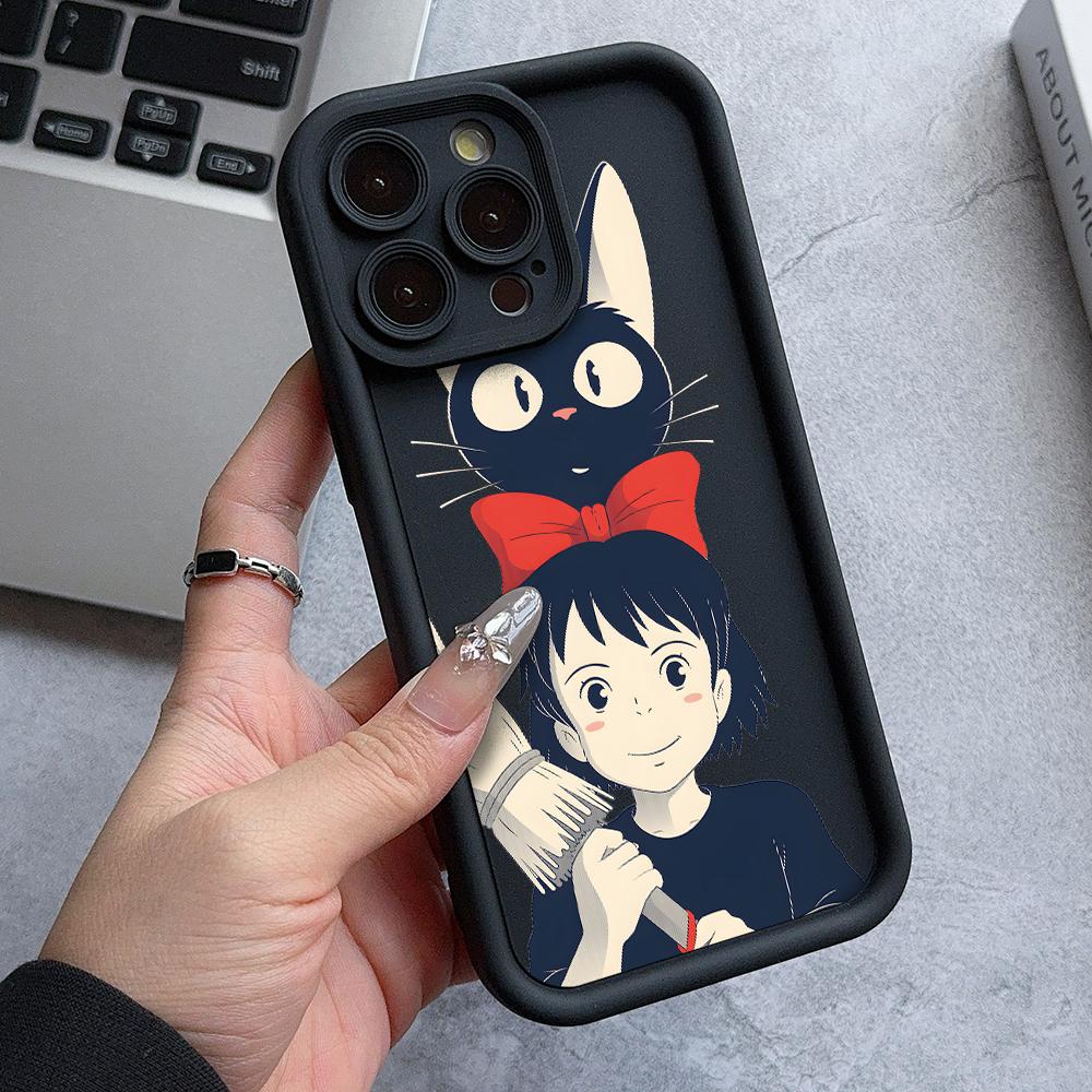 Anime Mädchen Katze Kiki Handyhülle für Apple iPhone 17 Air 16 16e 15 14 Plus 13 12 11 iPhone17 Pro Max X Xs XR 8 Weiche Hülle