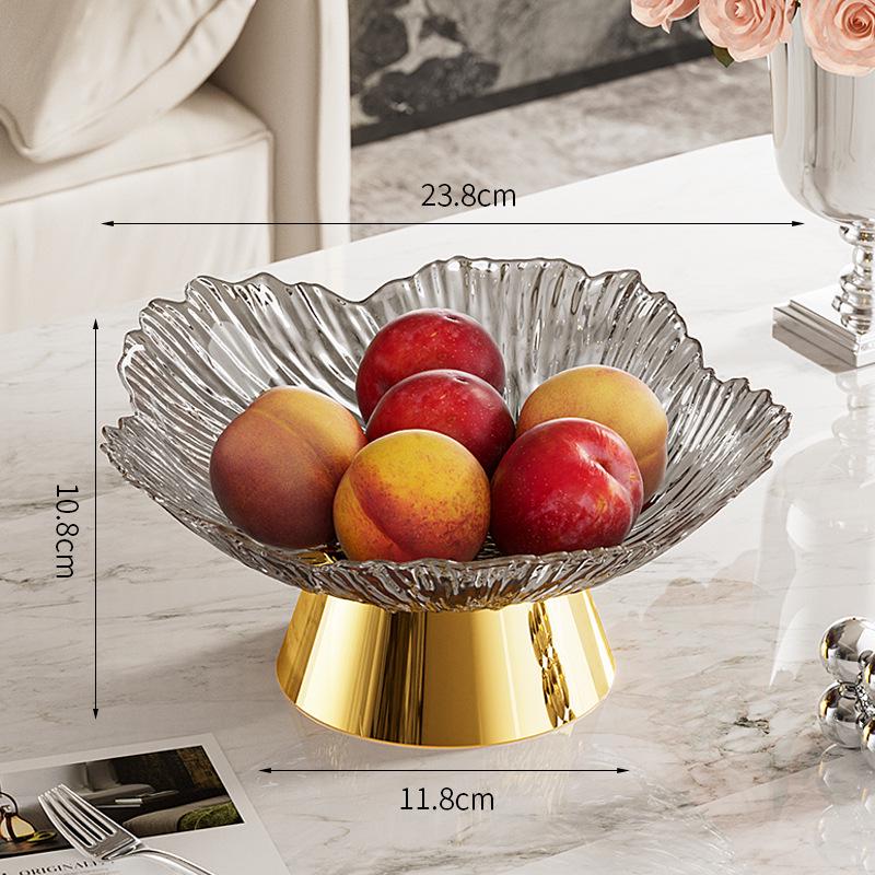 Elegant Crystal Petal Footed Fruit Bowl for Living Room