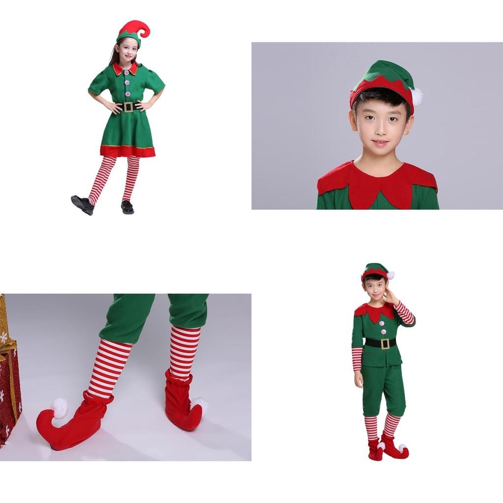 Premium Kids Christmas Elf Fancy Dress Set For Xmas Parties Cosplay Role Play