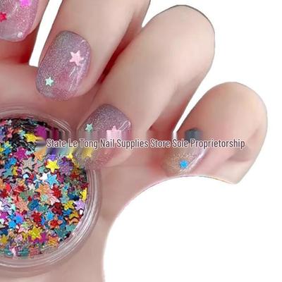 Candy Color Laser Star Nail Art Sequins - 3MM Colorful Five-Pointed Stars