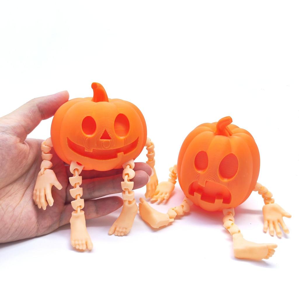 3D Printed Toy Pumpkin Three Brothers Joint Movable Creative Model Halloween Decorative Toy Ornament