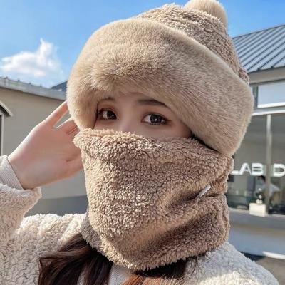 Şapka Kadın Kış Yeni Sıcak Bisiklet Rüzgar Geçirmez Maske Soğuk Karşıtı Kalınlaştırılmış Boyun Koruma Boyun Örtüsü ve Tek Parça Boyun Örtüsü