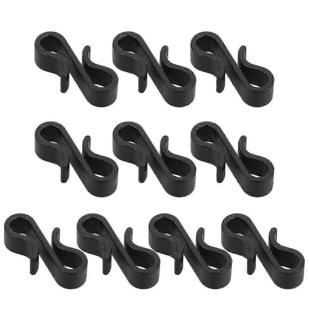 2026 Best!! S Shaped Hooks for Christmas Tree Lights Plastic Black 10 Pieces Spacesaving Design for Party