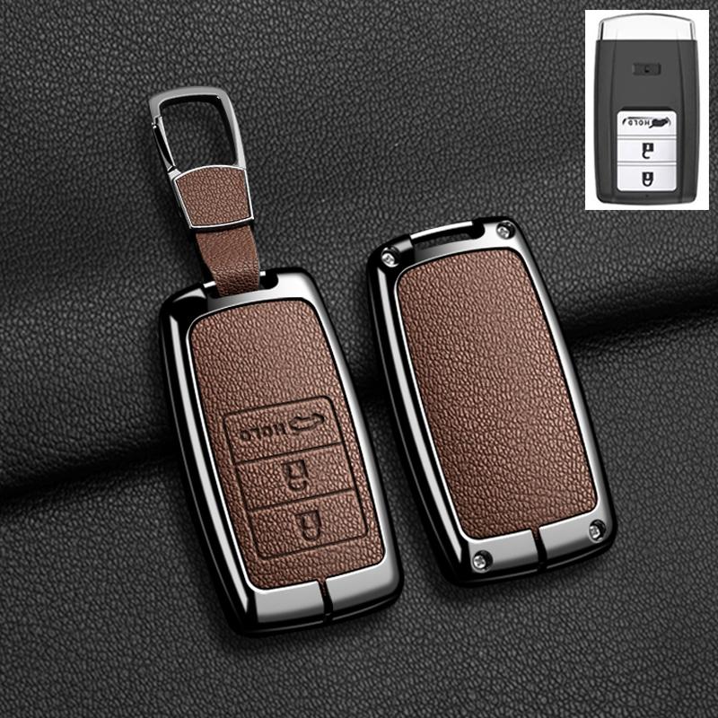 Auto Zinklegierung Leder Schlüssel Fernbedienung Hülle Abdeckung Für Acura RLX MDX CDX TLX-L NSX RDX Schutzhülle Schlüsselanhänger Auto Schlüsselanhänger Zubehör