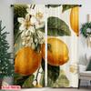 2PCS Digital Printed Curtains, Lemon Small Flowers Citrus Ditsy Floral, Window Curtains for Living Room Bedroom Home Decoration