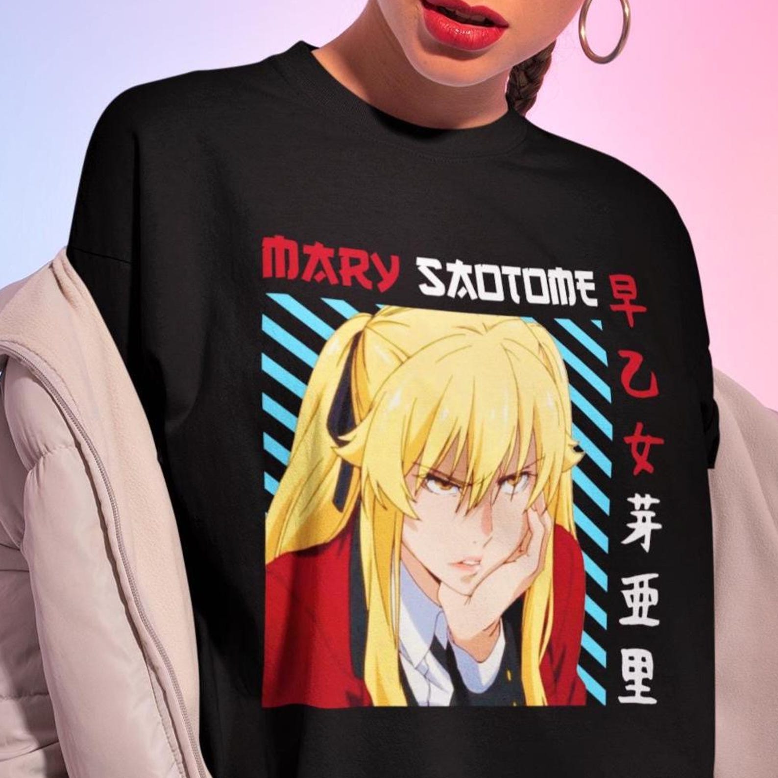 Mary Saotome Kakegurui T-Shirt – Anime Cosplay Merch,Kakegurui Shirt M