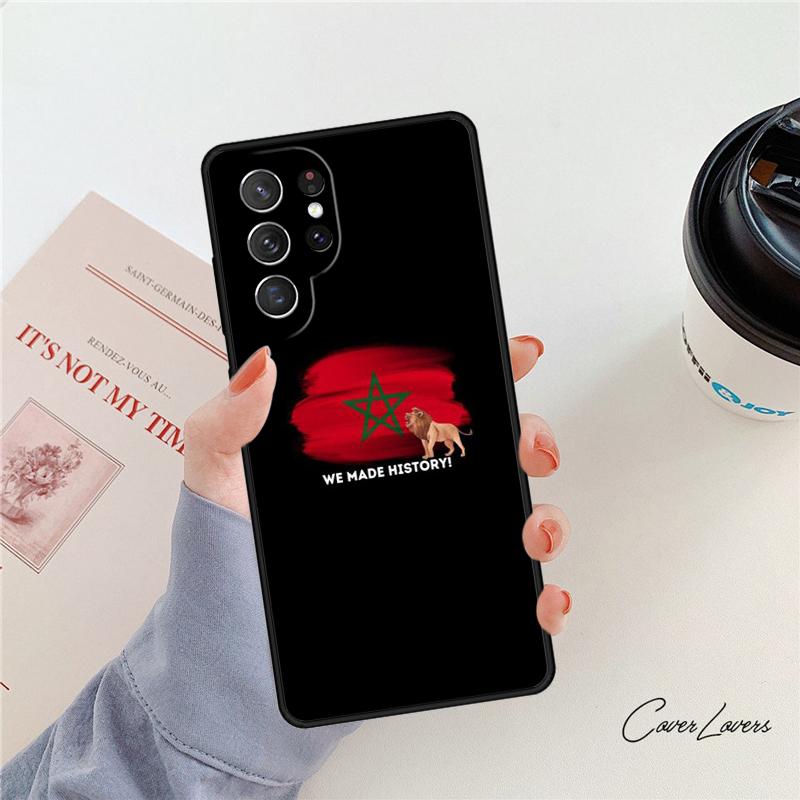 Morocco Flag Coat Of Arms Symbol phone case For Samsung Galaxy S24 S25 S23 S22 Ultra Note 10 20 Plus S20 S21 FE Cover