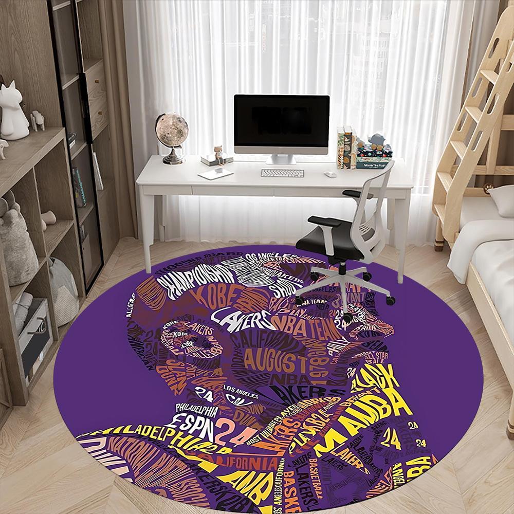 1pc Kobe Bryant, Mamba Mentality Office Round Area Rug, Under Office Chairs Bedroom Living Room Home Decor a092