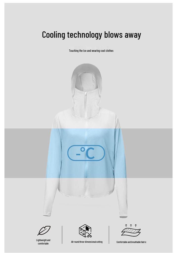 Women's UV Protection Ice Silk Hooded Cover-Up - Summer Sun Protection Top