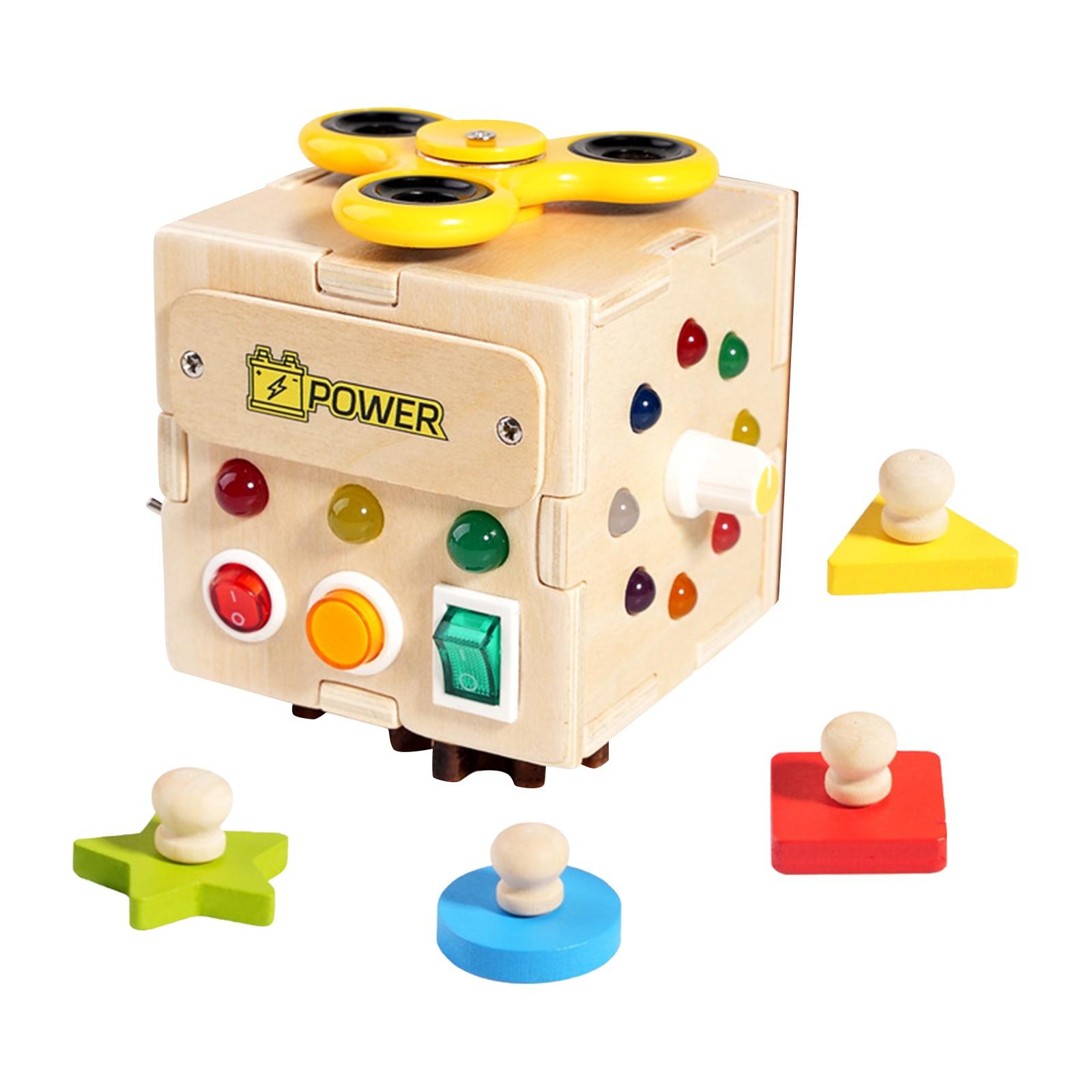 

Busy Activity Board 6 Types Of Puzzle Games Motor Skills Sensory Toy Baby Fingertip Training From 1 2 3 Years Travel Toy Gifts For Children One Size жёлтый