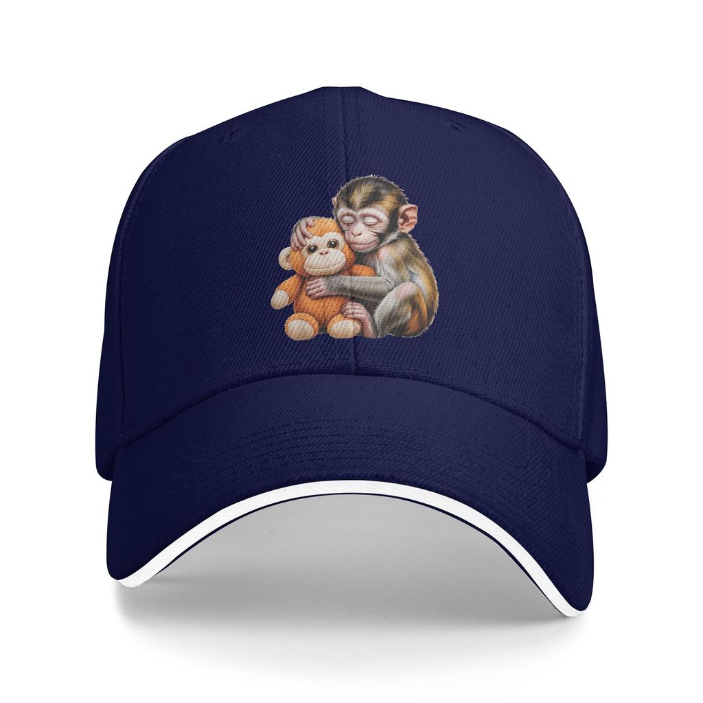 Summer Baby Monkey Punch Cuddling Stuffed Animal Meme Baseball Cap  Outdoor Sports Casual Custom Sun Trucker Hat  Snapback Cap