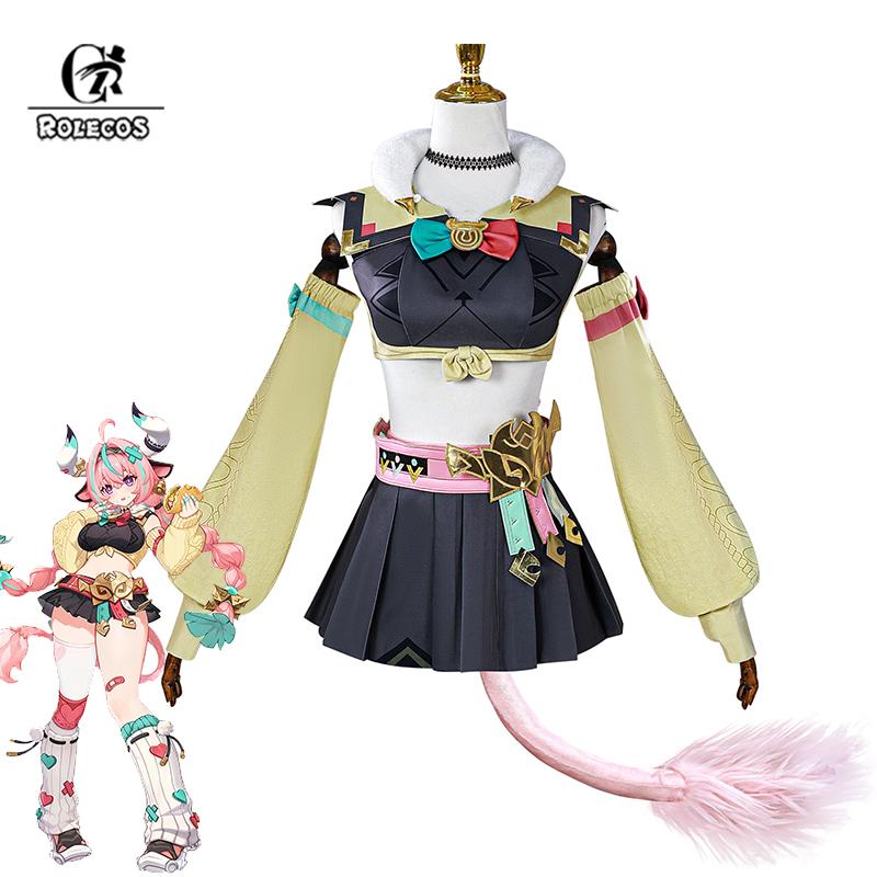 Game Genshin Impact Varesa Cosplay Costume Strength In Serenity Competitive Eater Varesa Women Halloween Party Suit