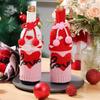 2/4pcs Knitted Wine Bottle Cover Valentine's Day Holiday Decoration Red Wine Bottle Decoration Cover Family Holiday Decoration