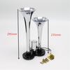Dual Trumpet Air Horn Chrome  12V/24V 150db Super Loud Trumpet Air Horn for Car Truck Train Boat