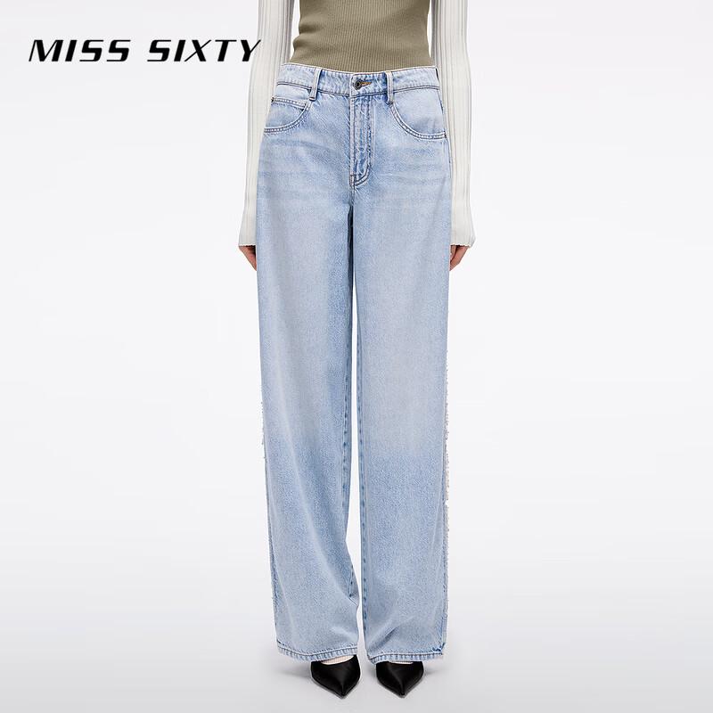

MISS SIXTY Women s Loose Fit Mesh Panel Denim Jeans S