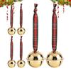 6pcs Christmas Gold Bell Pendant Metal Chime Bells Christmas Decoration For Christmas Tree Wall Front Door Entryway Porch