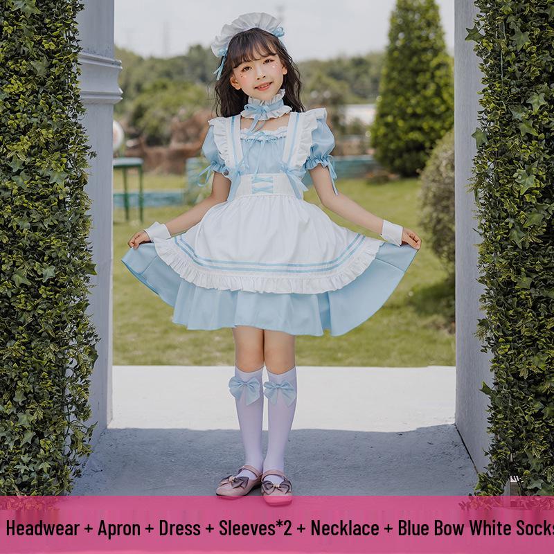 Japanese Black Maid Lolita Dress for Girls - Cute Princess Costume