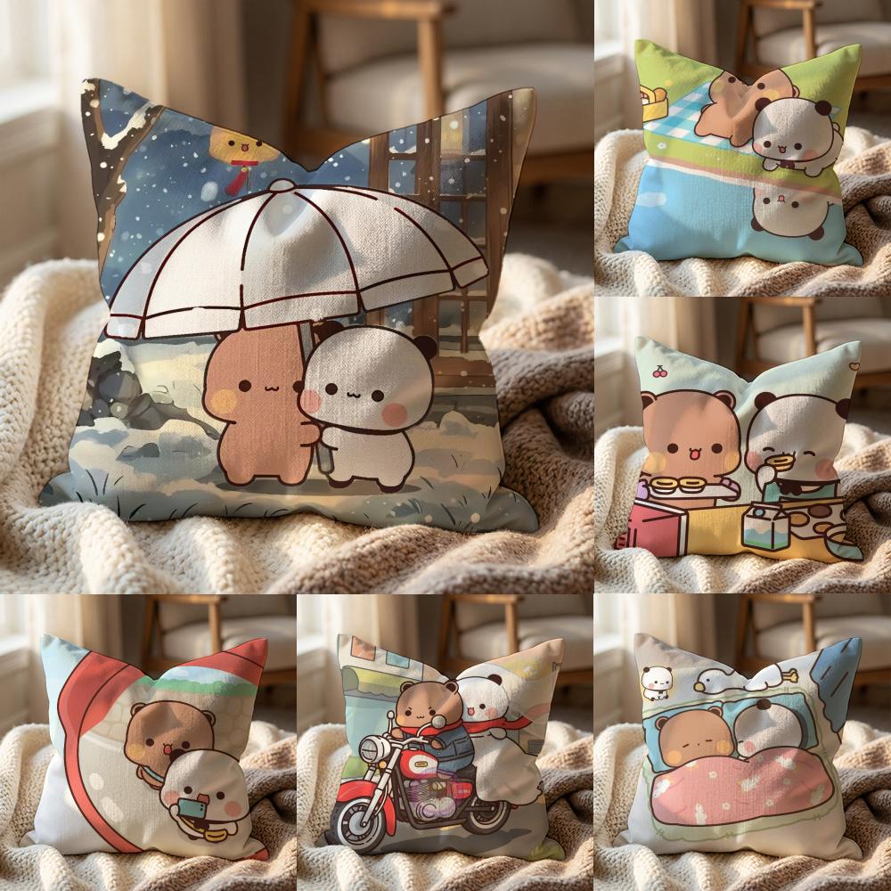 Cute B-BUBU DUDUS Cushion Cover Multi-Scene Pillow Cover for Home & Car - Reversible, Soft & Durable for Daily Use