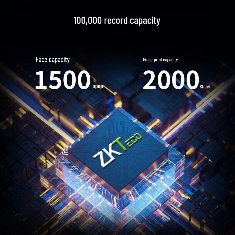ZKTECO XFace100 Dynamic Face & Fingerprint Time Attendance & Access Control System CN Plug (adapter Included)