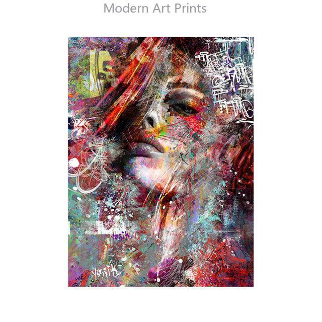 Colorful Woman Portrait Graffiti Art Posters Print Abstract Nordic Girl Canvas Paintings On The Wall Art Pictures for Home Decor