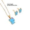 Unique Cats Ear Jewelry Pendant Necklace Cartoon Cats Ear Studs Alloy Texture Perfect for Fashion Style Individuals