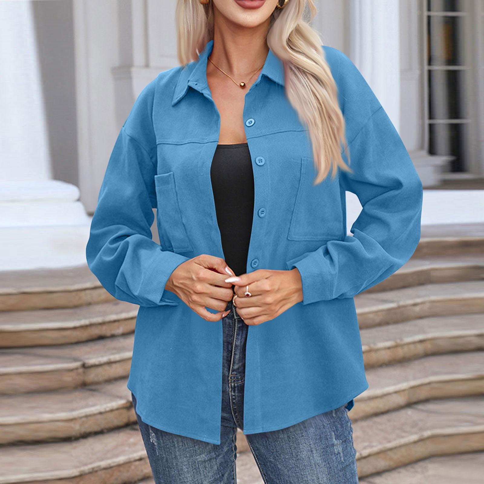 Женская повседневная рубашка средней длины с длинным рукавом — фото 12