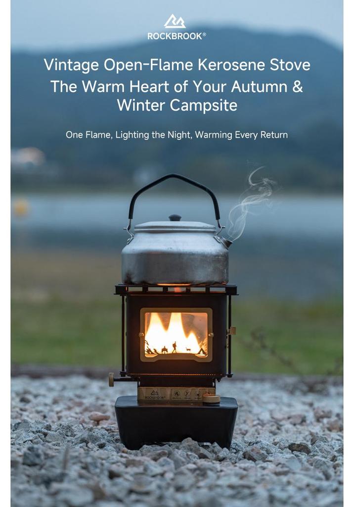 High-Transparency Retro Glass Tea Stove with Kerosene Lamp for Camping or Home
