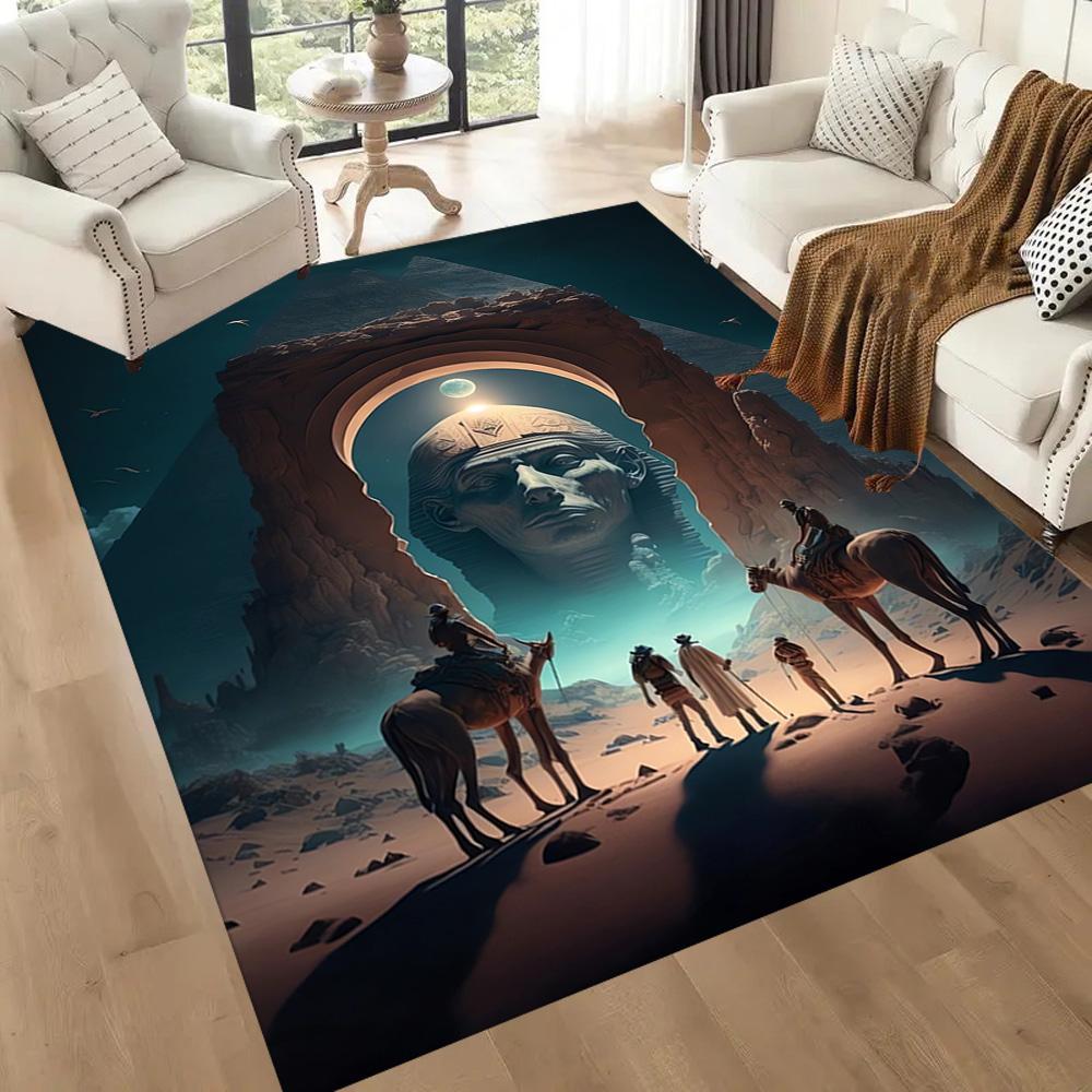 Egyptian Hieroglyphic Design Floor Mats for Living Room, Bedroom and Room Decoration Are Suitable for Gifts.