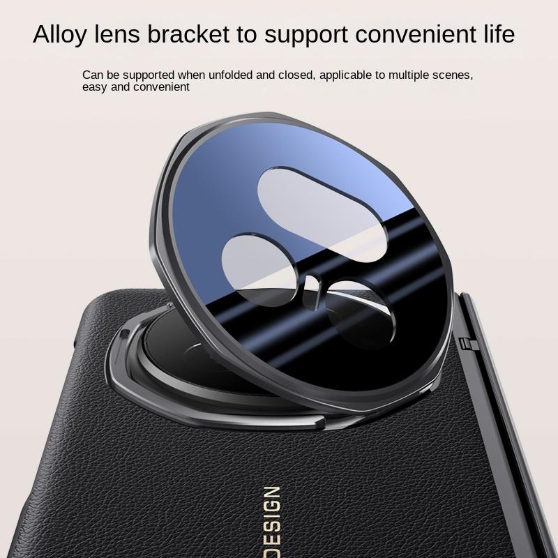 Custodia per Huawei Honor Magic V5 in Lusso PU Pelle Supporto per Lenti Cover Posteriore Protettiva per Magic V5 Guscio Completo con Cerniera a Molla
