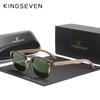 Lunettes de soleil KINGSEVEN en noyer pour hommes et femmes, verres polarisés UV400, monture ronde en bois, lunettes Vintage Rétro de Luxe, Patchwork