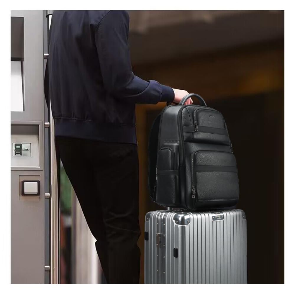 BOPAI Men's Commuter Backpack, 15.6-inch Laptop Backpack with USB Charging Port, Large Capacity, Day Bag, Laptop Backpack, Black