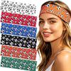 Soccer Print Soccer Fan Hair Band Adjustable Sport Headscarf  Football-Themed Party