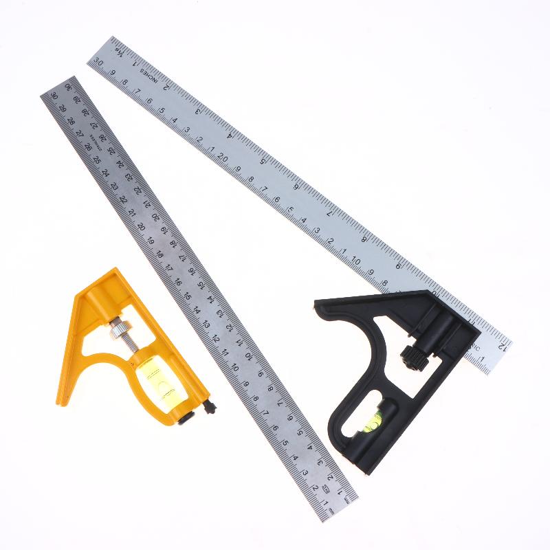 Multifunctional 300MM Adjustable Angle Ruler 12" Combination Square Ruler Woodworking Level Gauge Angle Metric Ruler
