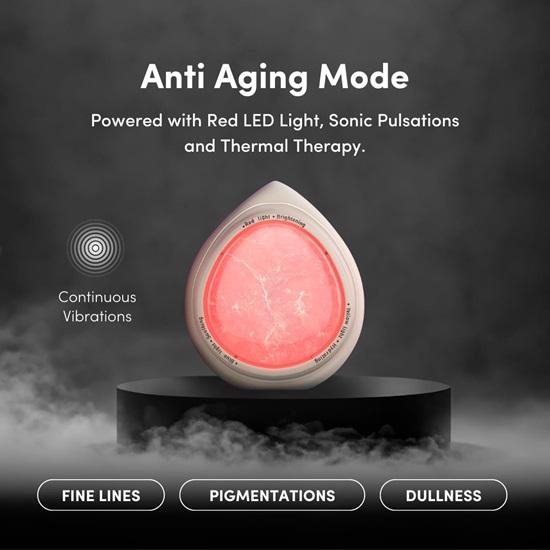 ARIA Jade Stone LED Facial Device with Yellow, Blue  Red Light Therapy for Face Smart Rechargeable Skincare Tool for Moisturizer, Serum  Face Masks