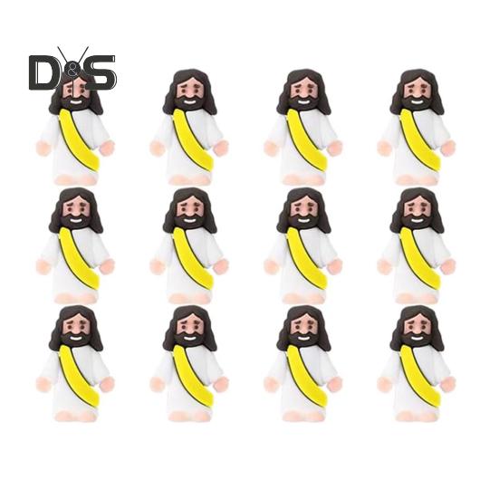 12/48 stk Mini Jesus-figur PVC Frelser Jesus Figurmodell Statue Skulptur Skrivebordsdekorasjon påskepryd Julefestivalgave