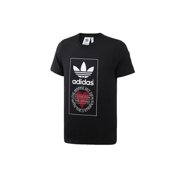 Men s adidas originals Valentine s Day Series Unisex Tee Love Printing Short Sleeve Black GK7166 XS