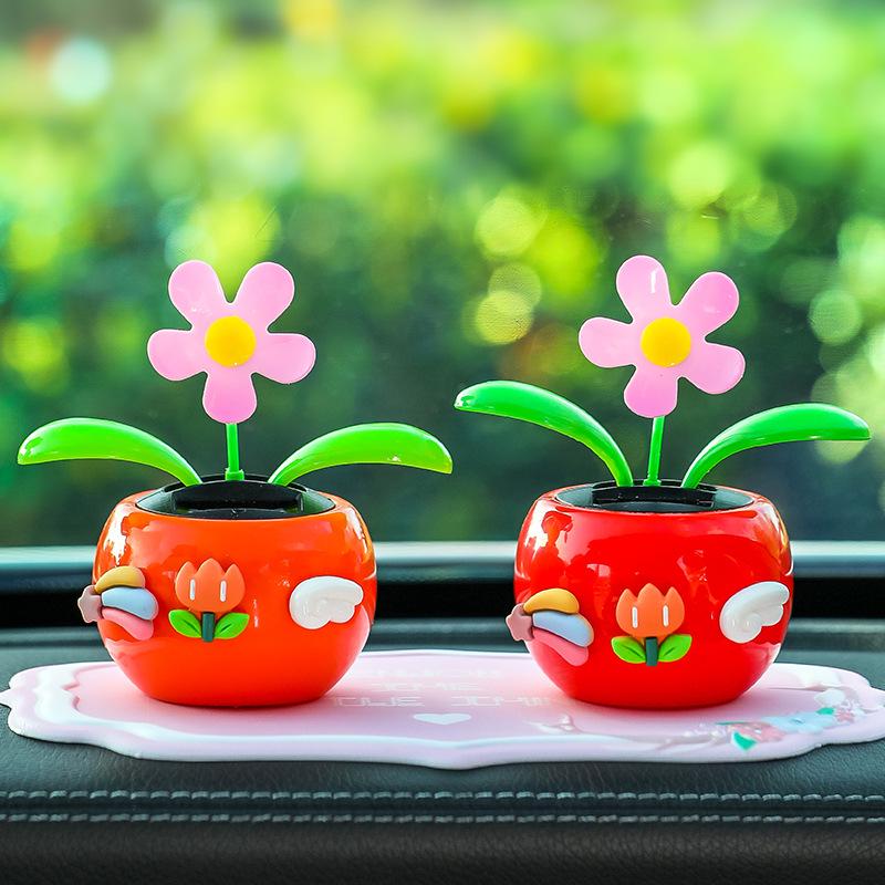 Swinging Sunflower Car Ornament - High-Temperature Resistant Interior Decoration
