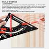 Adjustable Angle Woodworking Triangle Ruler 7 Inch Adjustable Rafter Framing Square  Framing