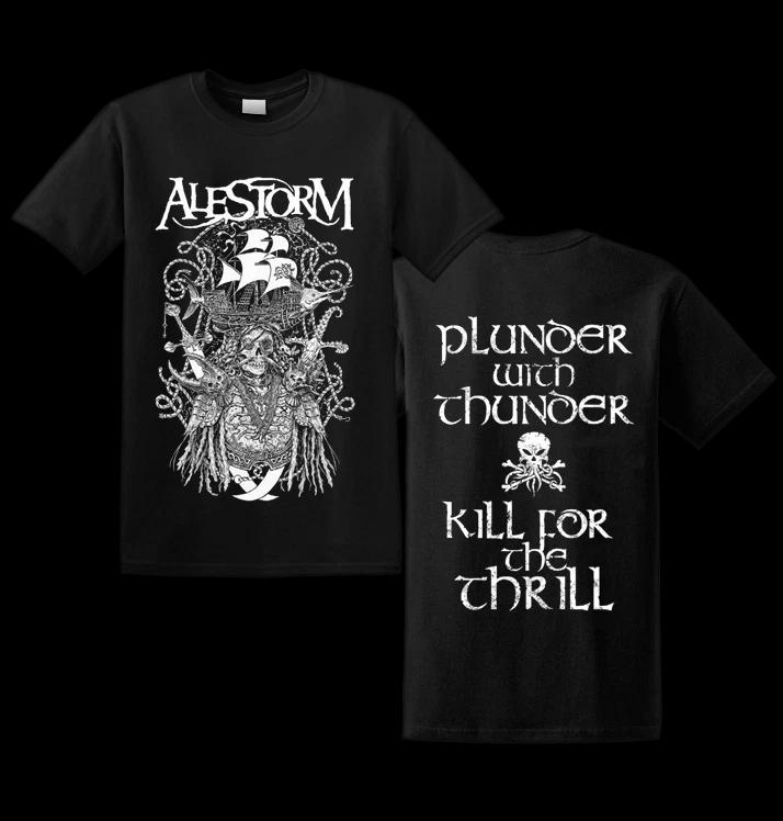 Футболка ALESTORM Plunder Новейшие Хит-продаж Короткий рукав Свободная и дышащая Футболки S