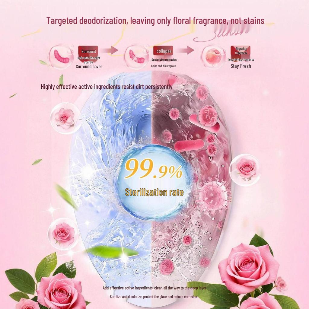 Haibisen Cherry Blossom Toilet Bowl Cleaner: Strong Descaler, Removes Yellow Stains, Deodorizes, Fresh Scented, Toilet Cleaning Solution.