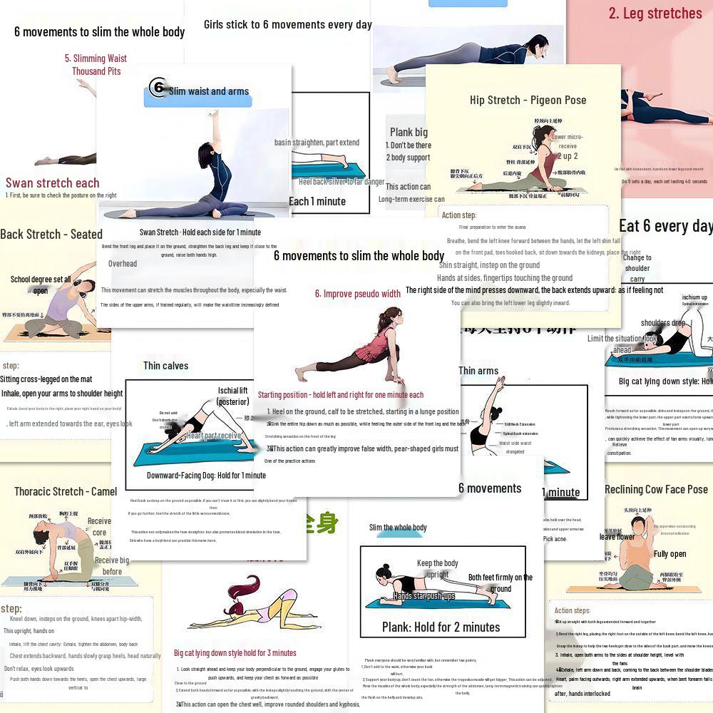 Yoga Posture Stickers & Cards: Wellness Exercise Tools for Home or Studio